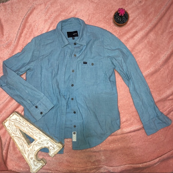 Blue denim button down — Hurley - Picture 1 of 1
